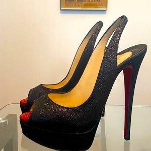 Christian Louboutin Lady Peey Sling 150 Glitter size 37